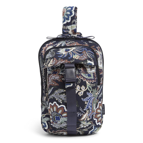 Vera Bradley Women's Cotton Utility Sling Backpack, Java Navy Camo - Recycled Cotton, One Size