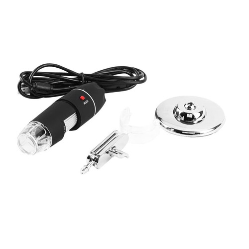 Microscope Accessories Kit 1000X Zoom 8 LED USB Microscope Digital Magnifier with Stand Microscope Slides