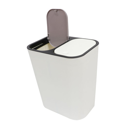 FUNOMOCYA Garbage Can Trash Can Rubbish Storage Bin Rectangular Rubbish Bin Waste Container Bin Recycling Bin Kitchen Home Wastebasket Garbage Container White with Cover Office Container Box