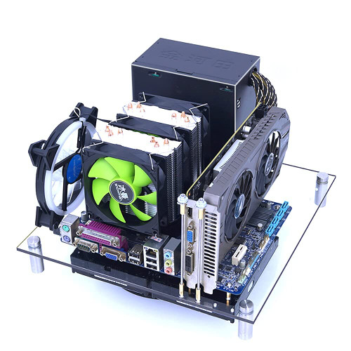 EDIY PC Open Chassis Computer Heat Dissipation Case Acrylic ITX Motherboard Test Bench Platform DIY Computer Case