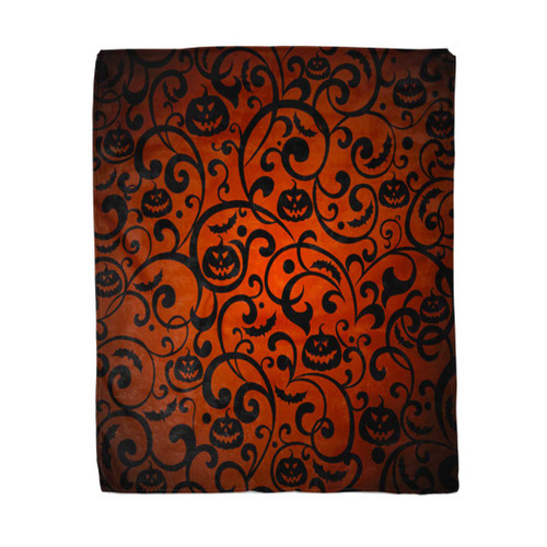 rouihot 50x60 Inches Throw Blanket Orange Pattern Halloween Vintage Silhouette Bat Black Autumn Branch Warm Cozy Print Flannel Home Decor Comfortable Blanket for Couch Sofa Bed