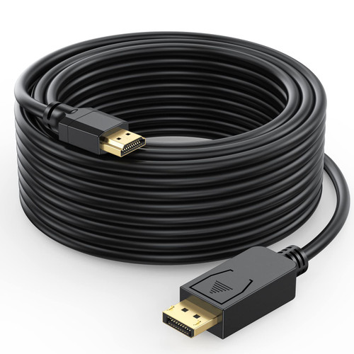 UVOOI DisplayPort to HDMI Cable 30FT 4K, Display Port DP to HDMI Cable Adapter Male to Male DP to HDMI Cord 4K@30Hz, 2K, 1080P for Long Distances, HDTV, Monitor, Projector (30 Feet, 9.14M) UVOOI DisplayPort to HDMI Cable 30FT 4K, Display Port DP to HDMI Cable Adapter Male to Male DP to HDMI Cord 4K@30Hz, 2K, 1080P for Long Distances, HDTV, Monitor, Projector (30 Feet, 9.14M)