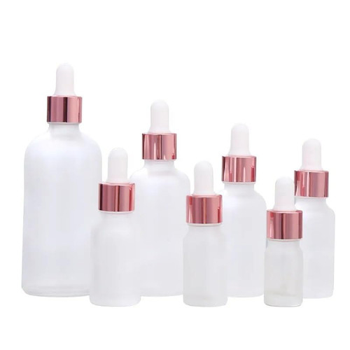LEASON Atomizer Bottle 10Pcs/lot Empty Frosted Glass Dropper Bottle With Glass Pipettes 5ml 10ml 15ml 30ml 50ml Container Essential Oil Bottle Refillable (Color : Frosted, Size : 10ml)
