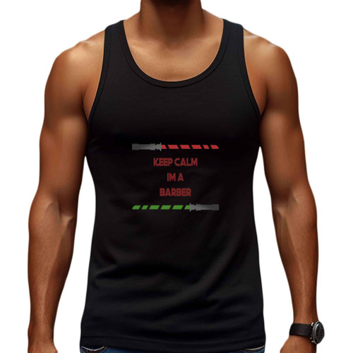 Hairdresser Gift, for Girlfriend Birthday - Keep Calm I'm a Barber Funny Quote on Men Women Multi Size Black Tank Top