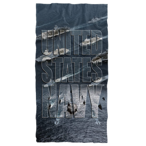 LOGOVISION Navy Beach Towel, 30"x60", Fleet Beach Towel