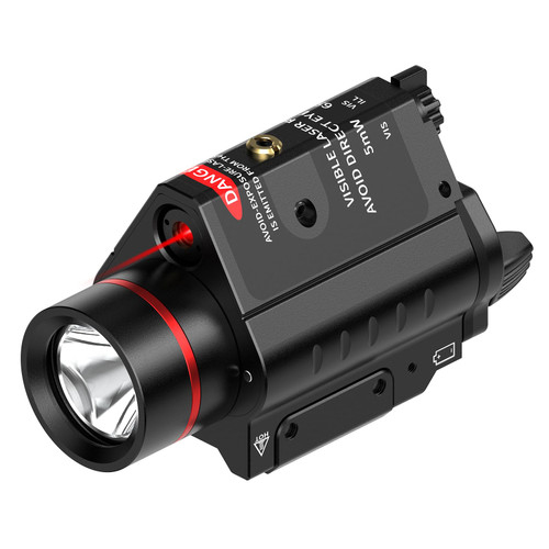 BAODANFIRST Red Laser Flashlight Combo 350 Lumens Tactical Weapon Light for Pistol Handgun with Picatinny Rail Mount Tactical Red Laser Combo Light for Gun, Pistol Flashlight,Gun Light