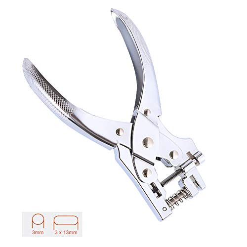 Kucaa Round & Slot 2 in 1 Hole Punch Handheld Pliers for Paper PVC Card ID Card Badge (3mm Round & Slot)