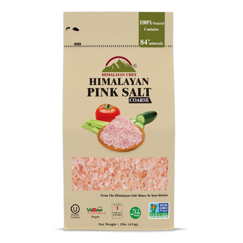 Himalayan Chef Pink Himalayan Salt, Coarse Grain, Refill Grinders - 12 lbs (12 x 1 Pound Bags)