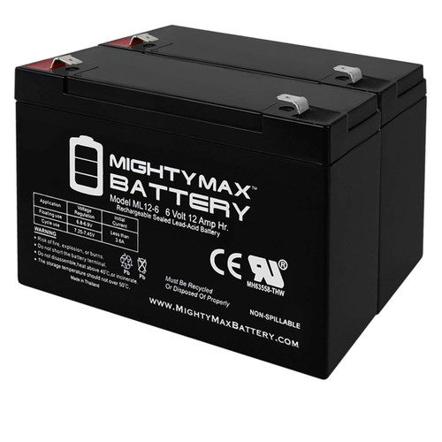 Mighty Max Battery 6V 12AH F2 SLA Replacement Battery for Jasco RB6100-2 Pack