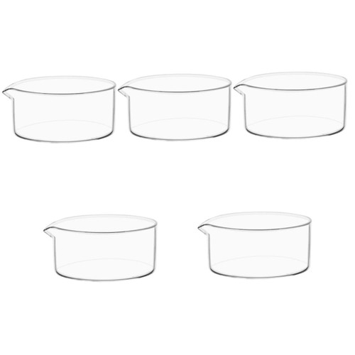 STOBAZA 5pcs Glass Crystallization Dish Laboratory Crystallization Dish Empty Petri Dish Lab Petri Dishes Crystallizing Dish with Spout Crystallizing Beaker Glass Lab Dish Cell Accessories