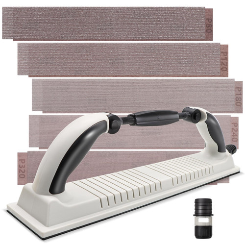 ZEHIQ Adjustable Flexible Sanding Block, Longboard Hand Sanding File Block with Hook and Loop Backing, Dust-absorbing Hand Push Board, Longboard Sander for Automobile Ship Wood Grinding, 70 * 400MM