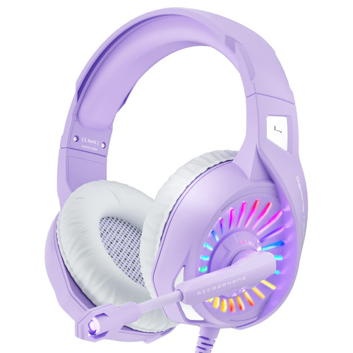 ZIUMIER Z20 Purple Gaming Headset with Microphone, Compatible with PS4 PS5 Xbox One PC Switch, Over-Ear Gamer Headphones,RGB LED Light, Noise Canceling Mic, Stereo Surround Sound ZIUMIER Z20 Purple Gaming Headset with Microphone, Compatible with PS4 PS5 Xbox One PC Switch, Over-Ear Gamer Headphones,RGB LED Light, Noise Canceling Mic, Stereo Surround Sound