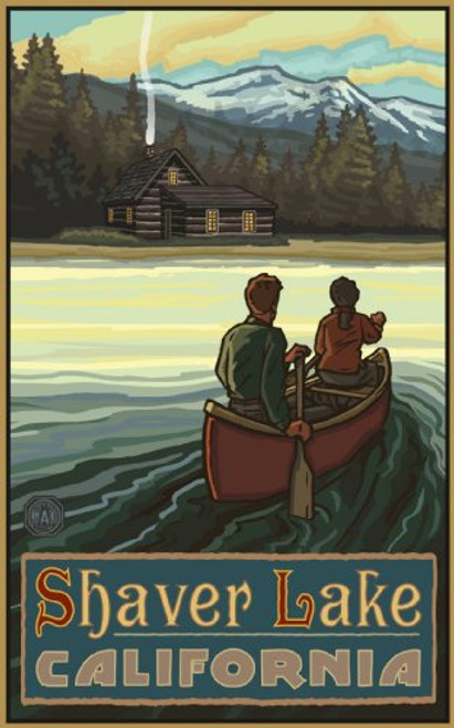 Northwest Art Mall Shaver Lake California Lake Canoers Artwork by Paul A Lanquist, 11-Inch by 17-Inch Northwest Art Mall Shaver Lake California Lake Canoers Artwork by Paul A Lanquist, 11-Inch by 17-Inch