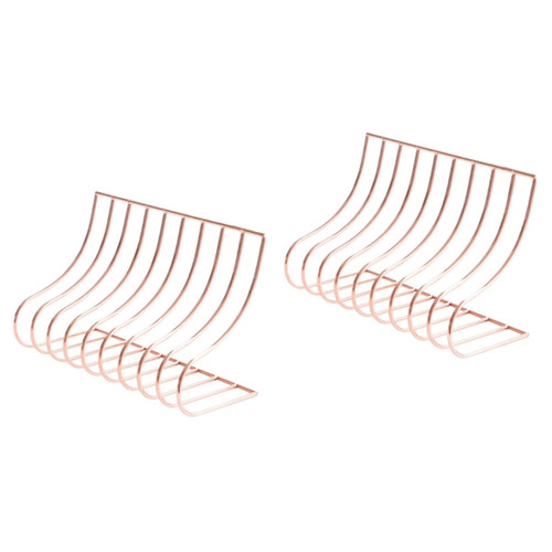 2pcs S Book Stand Metal Bookend Storage Bookshelf Book Holder Vintage Book Metal Organizer Shelf Rustic Bookends S- Shaped Bookend Table Top Bookshelf Iron Stationery Desk Office