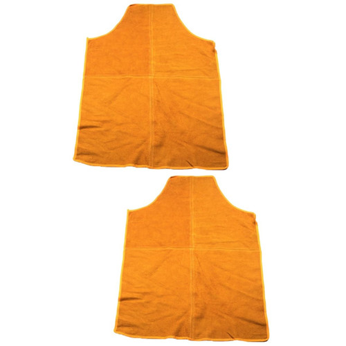 HOMSFOU 2 Pcs Leather Carpentry Apron Leather Work Apron Leather Welding Bib Electric Welding Apron Bib Apron Leather Forge Apron Work Coveralls Welder Apron Protective Suit Thicken