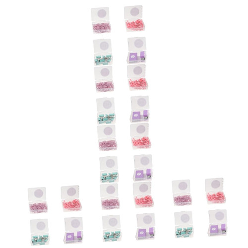 NUOBESTY 6 Sets Office Binding Set Small Stapler Tabletop Stapler DIY Craft Push Pin Map Thumb Tacks Bookmarks Paper Clips Drawing pegboard kit Practical Stapler Office Folder Metal Animal