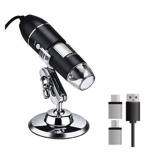 Microscope Accessories kit Slide Preparation camer 1600X USB Digital Microscope Camera Portable Electronic Microscope Microscope Accessories (Color : 1600X 3in1 USB)