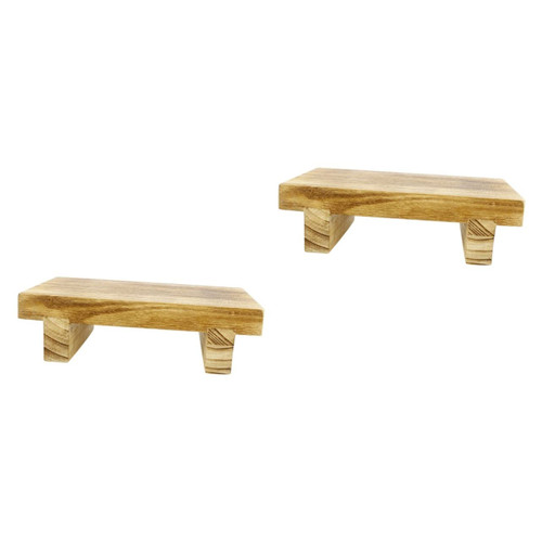 Angoily 2pcs Bedside Step Stool Shaving Foot Wood Foot Stool Bedside Footstool Bed Steps for High Beds for Adults Foot Stool Under Desk Lightweight Step Stool The Bench Toddler Sofa Wooden