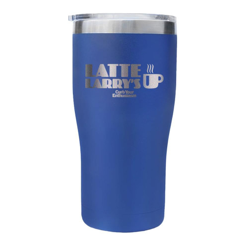 HBO Shop Curb Your Enthusiasm Latte Larry's Laser Engraved SIC Tumbler - Matte Deep Blue, 20 oz - Officially Licensed