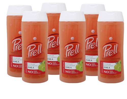 Prell AMLA Boosts & Restores Color Safe Shampoo & Conditioner for Dull, Fine Hair 13.5 fl.oz, 6 Pack