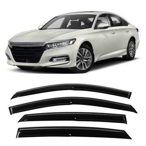 ZDKK 4PCS Window Visors Deflectors Vent Guards Sun Wind Rain Shield Fit for 2018-2022 Accord Auto Sun Wind Rain Vent Deflectors