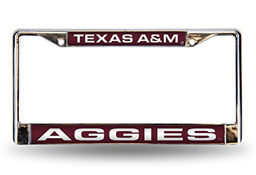 NCAA Texas A&M Aggies Laser Cut Inlaid Standard Chrome License Plate Frame NCAA Texas A&M Aggies Laser Cut Inlaid Standard Chrome License Plate Frame
