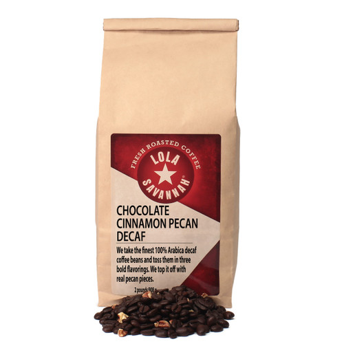 Lola Savannah Chocolate Cinnamon Pecan Whole Bean Decaf Coffee, 2lb, 1 Pack