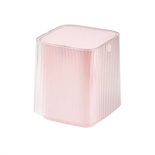 DYPASA Garbage Recycling Bin 4L Desktop Small Trash Can Cute Mini Trash Storage Box with Lid for Coffee Table, Dresser, Desk Kitchen Trash Can (Color : Gray)
