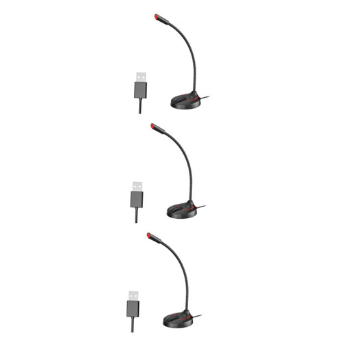 ibasenice 3pcs Usb Desk Microphone Usb Microphone Tabletop Mic Stand Microphone Desktop Bracket Laptop Microphone Mic for Computer Recording Microphone Bracket Desktop Notebook Adjustable