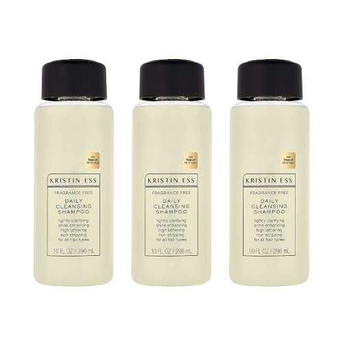 Kristin Ess Hair Fragrance Free Daily Cleansing Shampoo, Lightly Clarifying, Shine Enhancing, Vegan, Paraben, Sulfate, Phthalate and Silicone Free, Gluten Free, 10 fl. oz. - Pack of 3