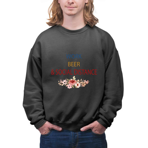Beer Lover's Gift, an Ideal Father's Day Present for Dad - Man with Beer Laptop Quote on Men Women Multi Size Black Sweatshirt