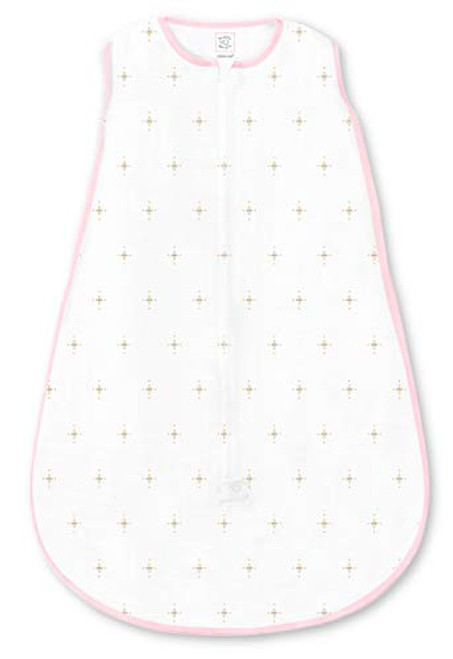 SwaddleDesigns Cotton Sleeping Sack Wearable Blanket with 2-Way Zipper, Bella, Pink (Medium 6-12 Months)