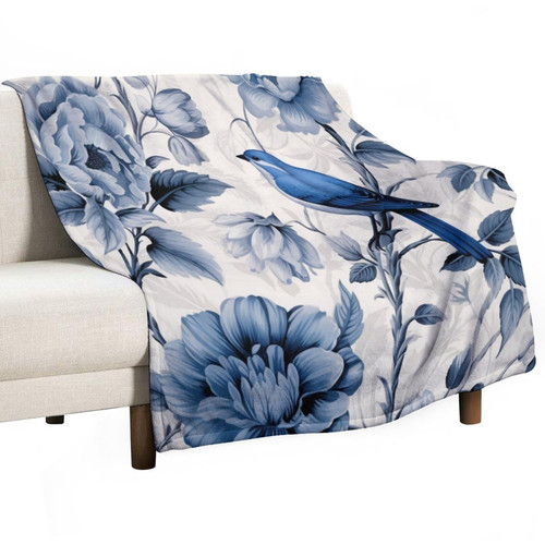MaSiledy Plush Throw Fleece Blanket Chinoiserie Blue and White Bule Birds Flowers Flannel Fleece Throw Blanket Navy Blue Floral Blanket 60"x80" for Couch Sofa Bed for Adult Kid Birthday MaSiledy Plush Throw Fleece Blanket Chinoiserie Blue and White Bule Birds Flowers Flannel Fleece Throw Blanket Navy Blue Floral Blanket 60"x80" for Couch Sofa Bed for Adult Kid Birthday