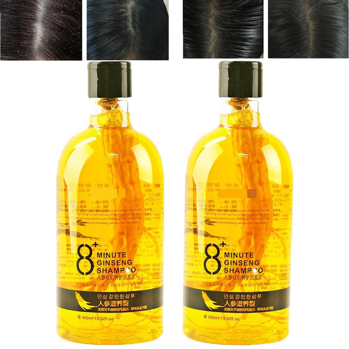 2pcs Ginseng Shampoo, Ginseng Shampoo And Conditioner Korean, Korean Gold Ginseng Hair Lotion,Botanical Extracts Gently Nourish Hair