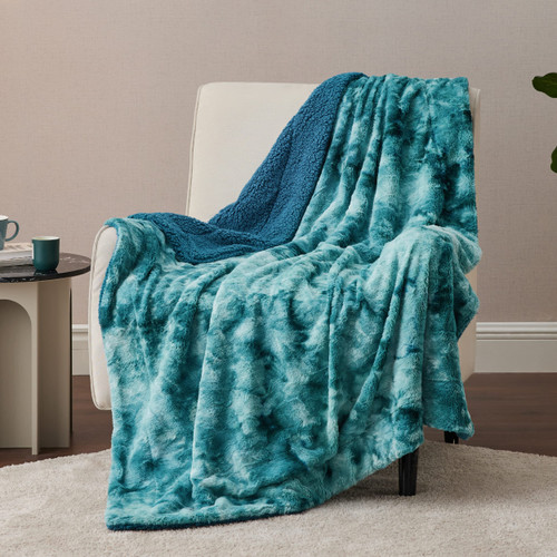 Bedsure Fuzzy Blanket Twin Size - Teal, Soft and Comfy Sherpa, Plush and Furry Faux Fur, Reversible Twin Blankets for Couch, Sofa and Bed, 60x80 Inches