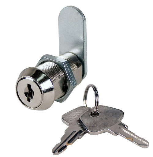 FJM Security 3403AL-KA High Security Disc Tumbler Cam Lock with 1-1/8' Cylinder and Chrome Finish, Keyed Alike