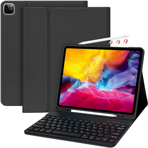 HOTLIFE iPad Pro 12.9 Case with Keyboard -Keyboard Case for iPad Pro 12.9-inch 2022 (6th Generation), iPad Pro 12.9 5th (2021) & 4th (2020) & 3rd (2018) Gen, Wireless Detachable - with Pencil Holder