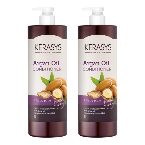 Kerasys Argan Oil Real Nature for Extremely Damaged Hair 33.8 fl oz / 1L (Conditioner, 2-Pack)