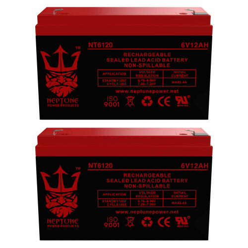 Neptune 6V 12Ah NT-6120 F2 Rechargeable SLA Sealed Lead Acid Battery (2 Pack) Neptune 6V 12Ah NT-6120 F2 Rechargeable SLA Sealed Lead Acid Battery (2 Pack)