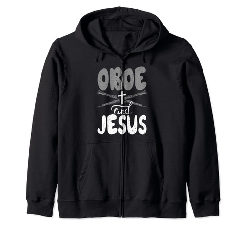 Oboe and Jesus Oboist Zip Hoodie