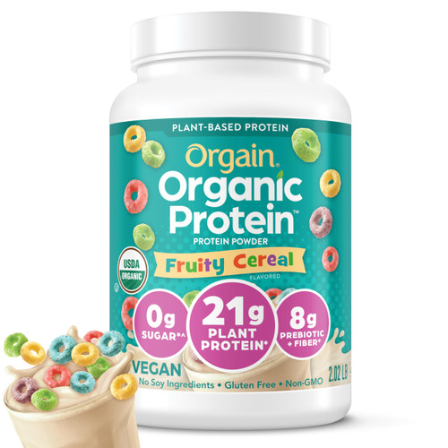 Orgain Organic Vegan Protein Powder, Fruity Cereal - 21g Plant Based Protein, Gluten Free, Dairy Free, Lactose Free, Soy Free, No Sugar Added, Kosher, For Smoothies & Shakes - 2.03 lb Orgain Organic Vegan Protein Powder, Fruity Cereal - 21g Plant Based Protein, Gluten Free, Dairy Free, Lactose Free, Soy Free, No Sugar Added, Kosher, For Smoothies & Shakes - 2.03 lb