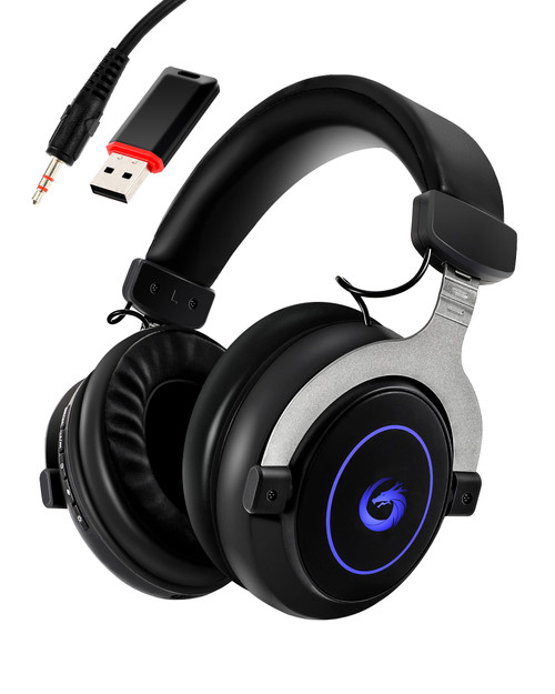 SUIJIEEN Wireless Gaming Headset Bluetooth 5.2 Gaming Headphones Built-in Noise-Cancelling Microphone Stereo Sound for Mac PC Laptop PS4 PS5 Switch,3.5mm Wired Mode for Xbox Series