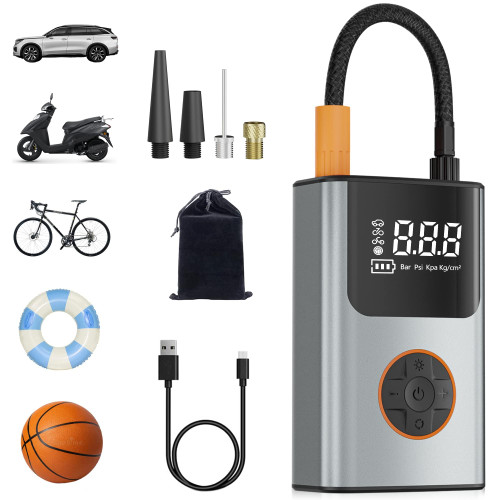 TGBOX Tire Inflator Portable Air Compressor, 150 PSI Cordless Portable Tire Inflator Fast Inflation, Air Pump for Car Tires with Pressure Gauge and Auto Shut-off, Bike Pump for Cars, Bikes and Balls TGBOX Tire Inflator Portable Air Compressor, 150 PSI Cordless Portable Tire Inflator Fast Inflation, Air Pump for Car Tires with Pressure Gauge and Auto Shut-off, Bike Pump for Cars, Bikes and Balls