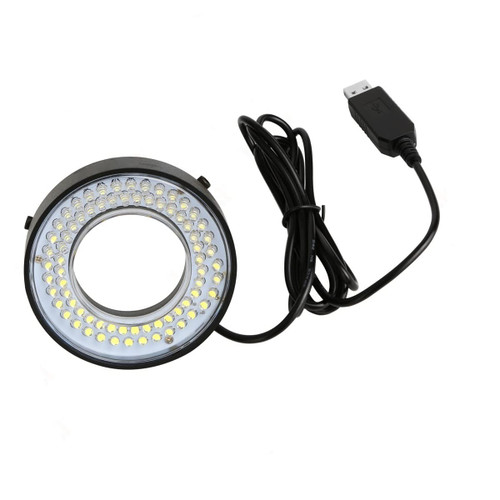 GFONIX Microscope Adapter USB 72 LED Ring Light Microscope Illuminator Lamp, Adjustable Focus Lamp for Monocular Binocular Trinocular Stereo Microscope Microscope Accessories