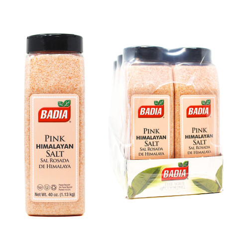 Badia Pink Himalayan Salt, 40 Ounce (Pack of 6)
