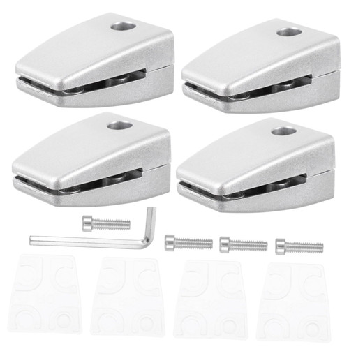 20 Pcs Glass Clip Desk Partition Privacy Panel Clamp Desk Panel Desk Divider Brackets Desk Shield Clamp Table Panel Clamp Sneeze Guard Bracket Extend Office Screen Aluminum Alloy