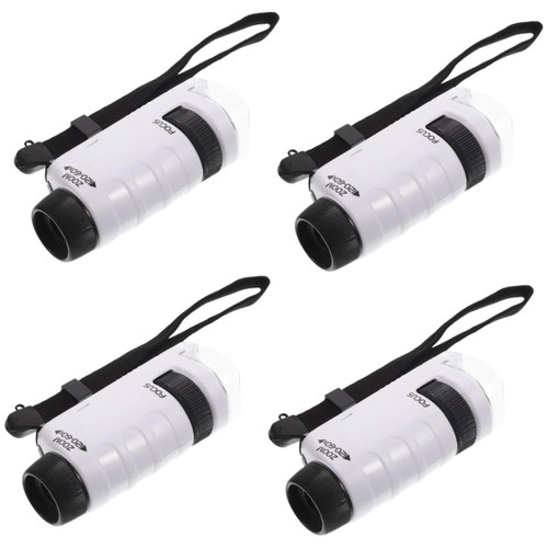 Abaodam 4pcs Portable Microscope Cool Toys for Boys 10-12 Kids Microscope School Magnifier Monocular Microscope Toy Educational Magnifier Boy Toy Specimen Child Abs White Set Miniature