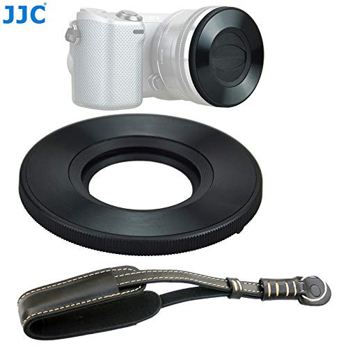 JJC Z-S16-50 Auto Lens Cap for SONY PZ 16-50mm F3.5-5.6 OSS E-mount Lens, Sony 16-50mm lens Cap Hood Cap, with Leather Wrist Strap