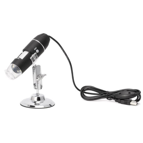 Microscope Accessories Kit 1600X USB Digital Microscope Camera 8LED Magnifier with Hold Stand Microscope Slides