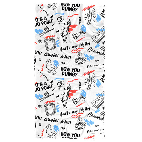 LOGOVISION Friends Tag Lines Officially Licensed Beach Towel 30" X 60"